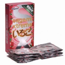Клубничные ультратонкие презервативы №10 Strawberry Sagami - 1 уп (10 шт)