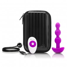 Анальные премиум-бусы с 2 моторами B-Vibe Triplet Anal Beads FUCHSIA
